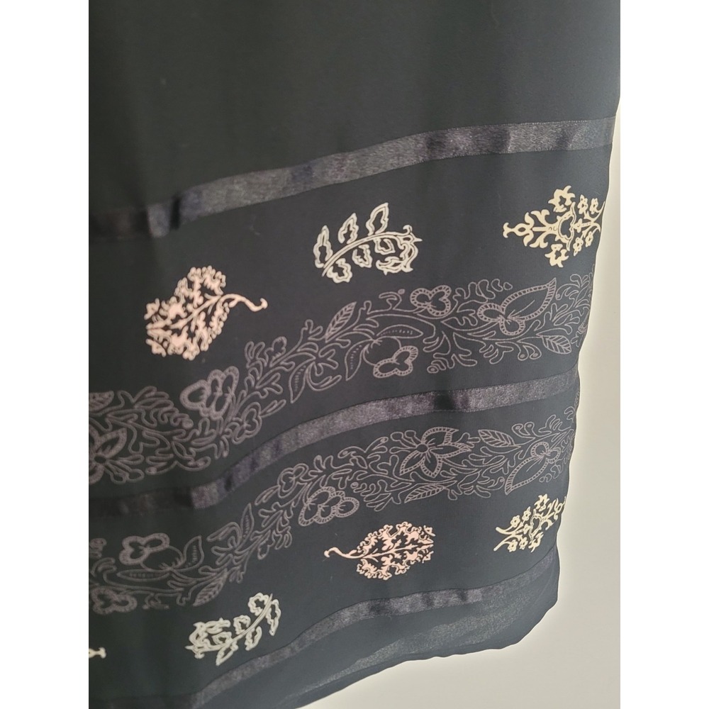 NWT Sag Harbor Black Embroidered Midi Skirt Womens 8 Modest Office Cottagecore - Picture 4 of 10